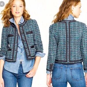 J. Crew Fanfare Peacock Wool Blend Tweed
Lady Jacket